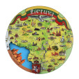 Round Magnet with Rotating Map of Lithuania